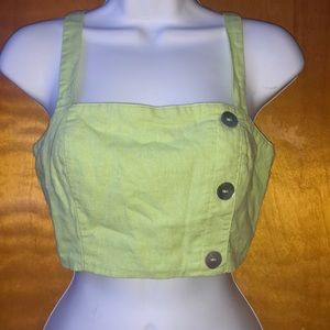 ✨(5 for $20)Green Side Buttoned Crop Top✨